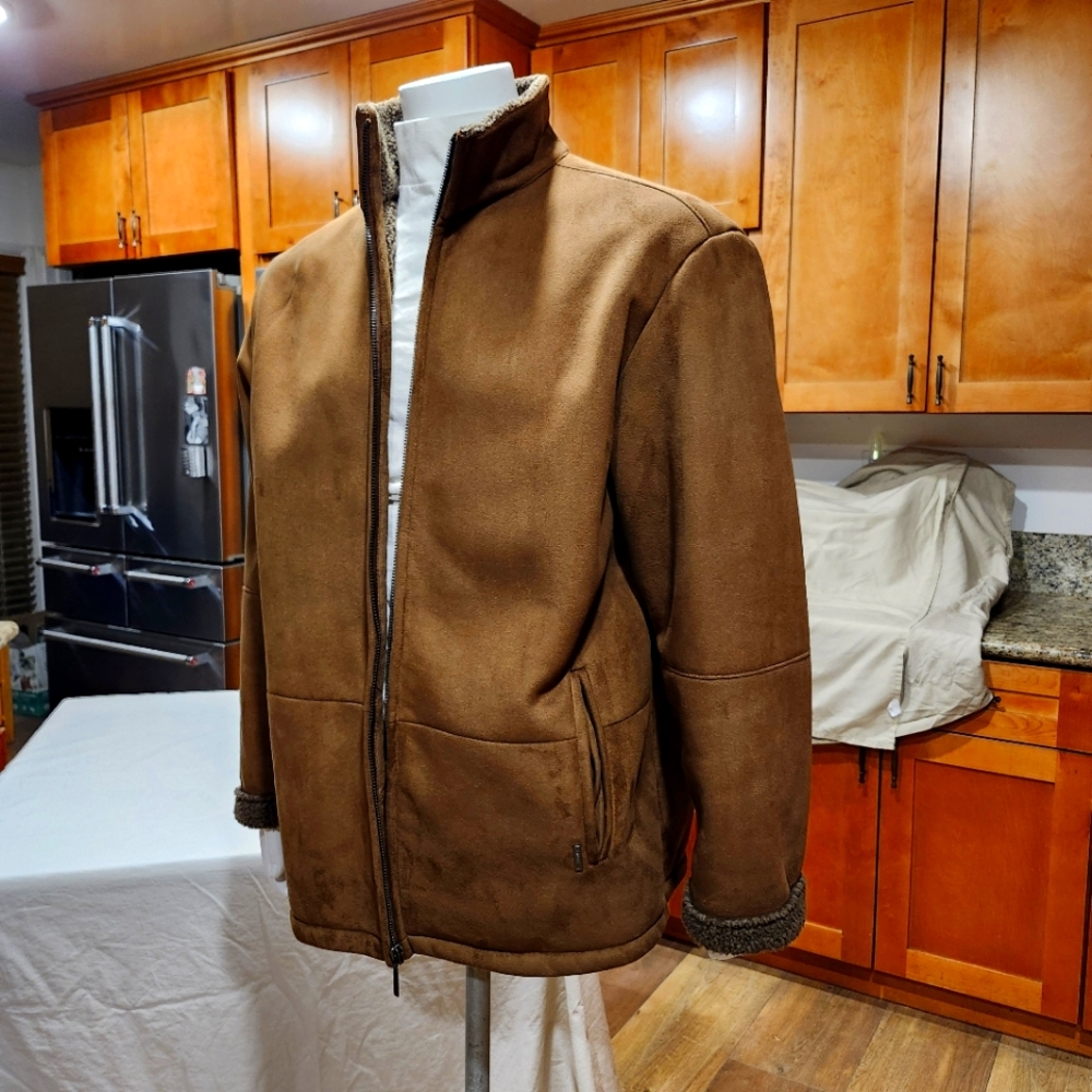 Weatherproof Mens Faux Suede Jacket - mens large